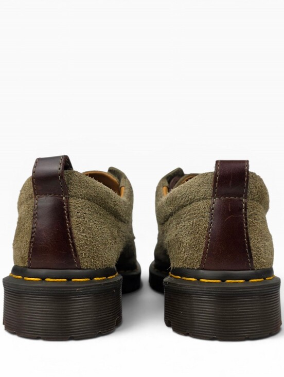 Dr. Martens Lowell Hairy Suede Shoes Men’s 7 | Women\'s 8 Olive Green *Samples*